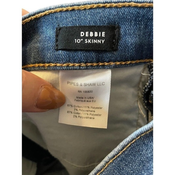 Veronica Beard Debbie Tuxedo Stripe High Rise Skinny Jeans Size 26/2 Medium Wash - Picture 10 of 11